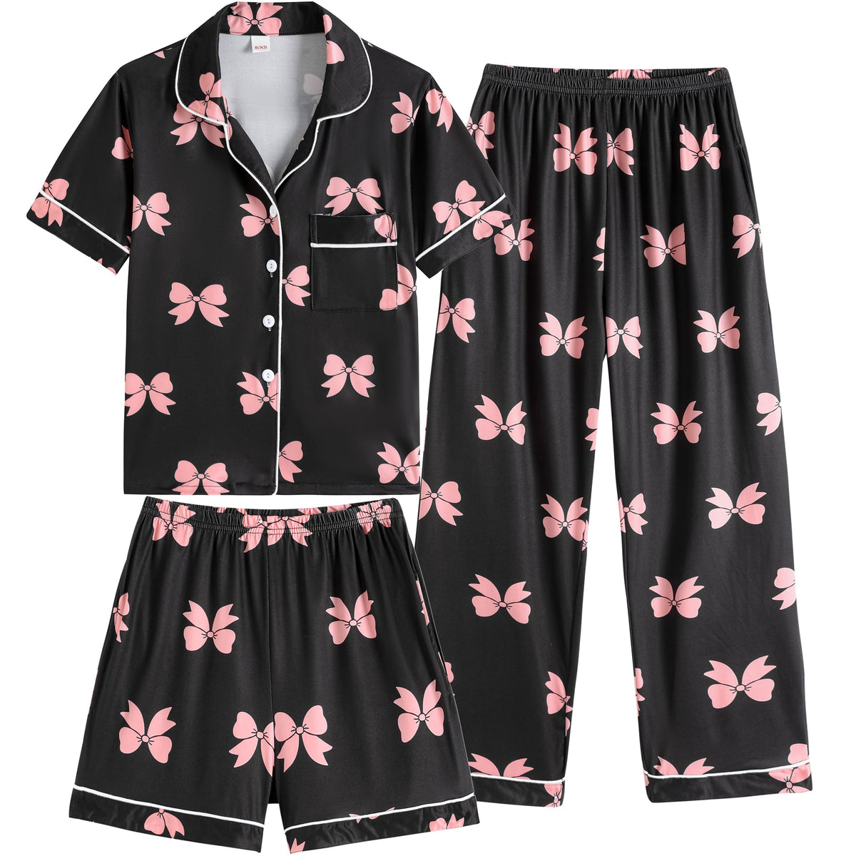 Vopmocld Girls Pajama Sets 3pcs Button Down Sleepwear For Teens 8-18 Years