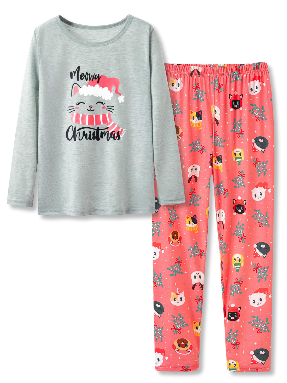 Beezizac Girls Pajamas Cute Print Short/Long Sleeve Pants Set Size 6-18
