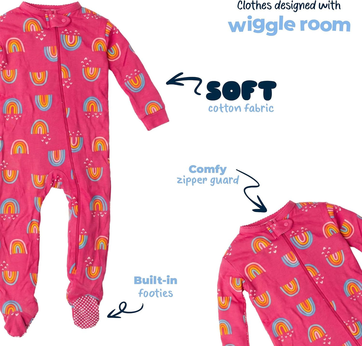 Gerber Baby Girls 2-Pack Footed Pajamas
