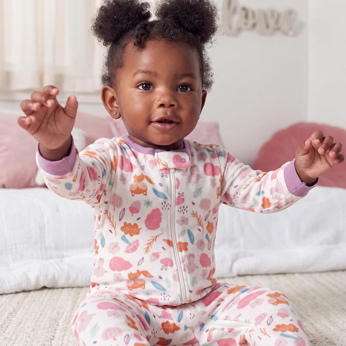 Gerber Baby Girls 4-pack Footed Pajamas