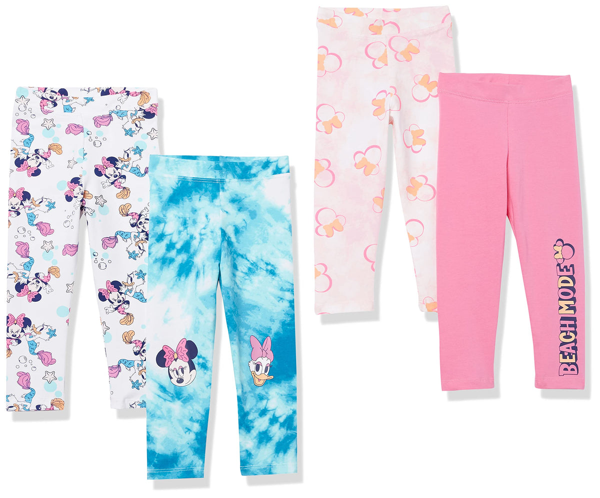 Amazon Essentials Disney | Marvel | Star Wars | Frozen | Princess Girls and Toddlers' Cotton Stretch Leggings, Multipacks