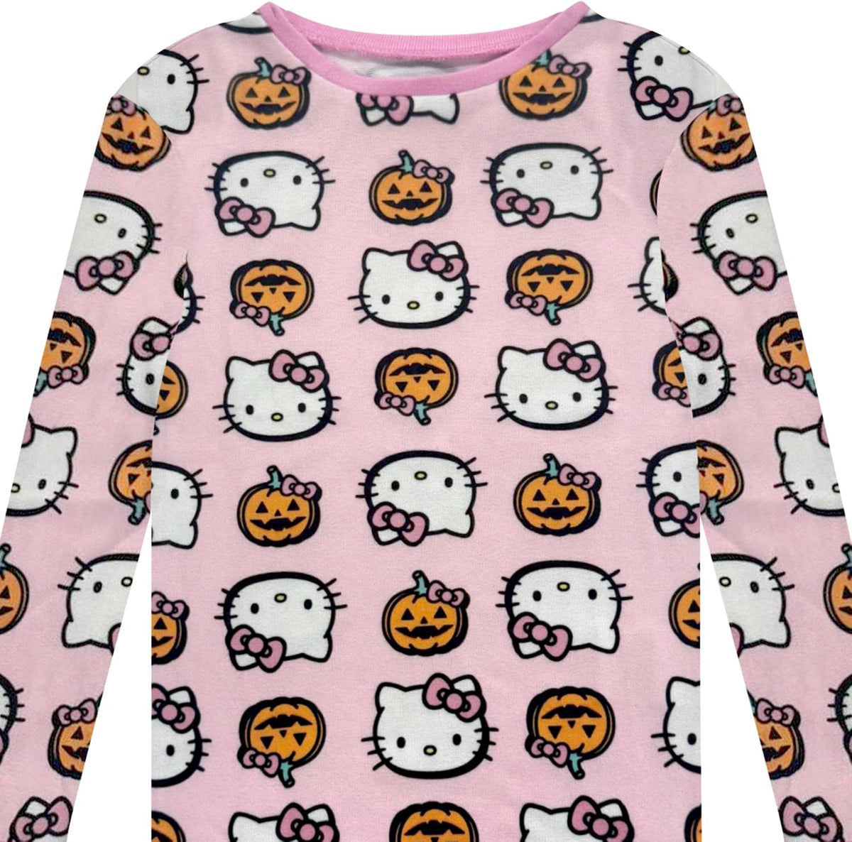 Hello Kitty Girls Halloween Pajamas - Kids 2 Piece Girl's PJ Set For Holiday - Long Sleeve Shirt & Pants - Official License