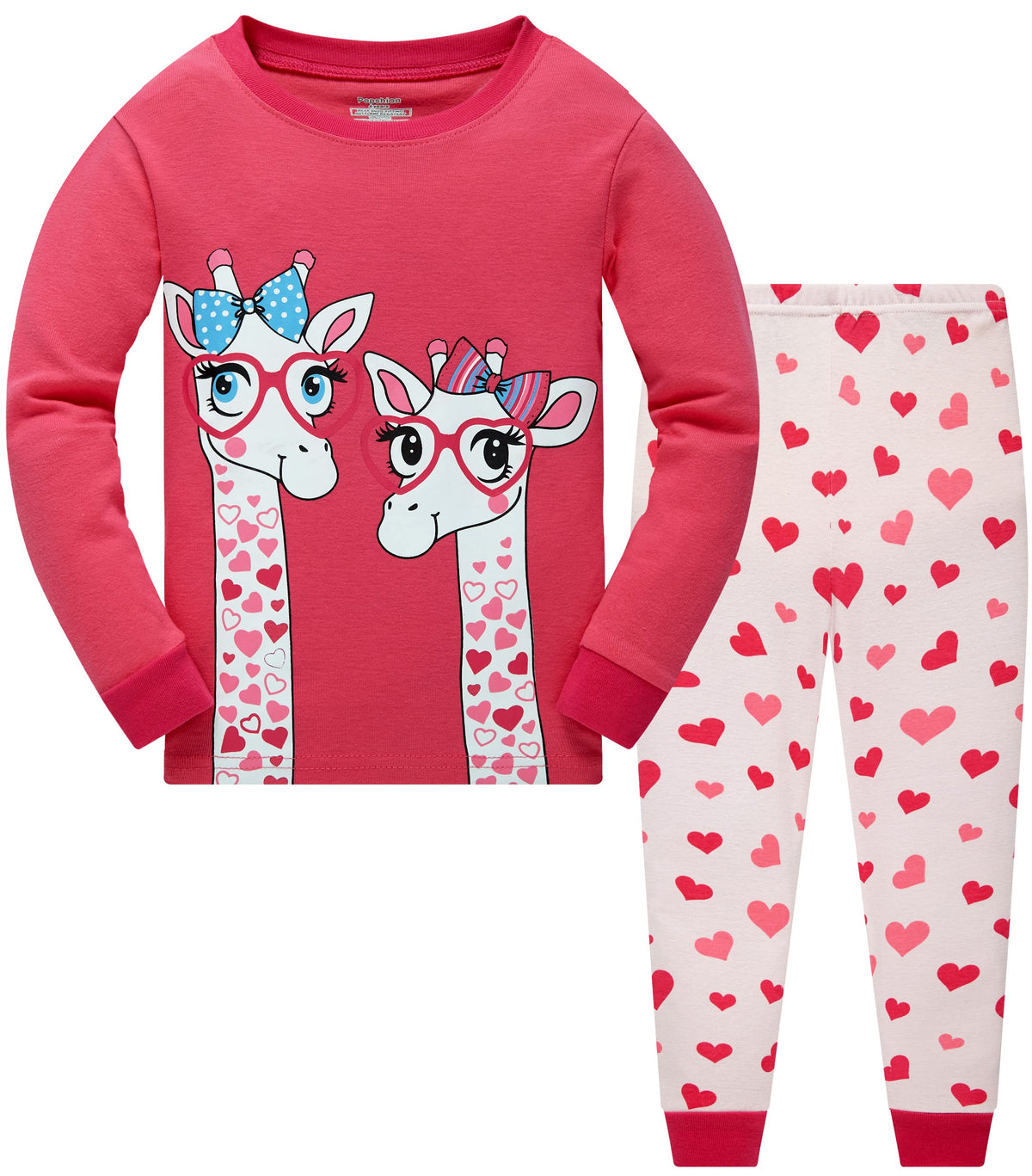 Popshion Little Girls Mermaid Pajamas 2 Piece Set 100% Cotton Sleepwear Toddler Clothes for Kids Baby Ladybug Style PJs