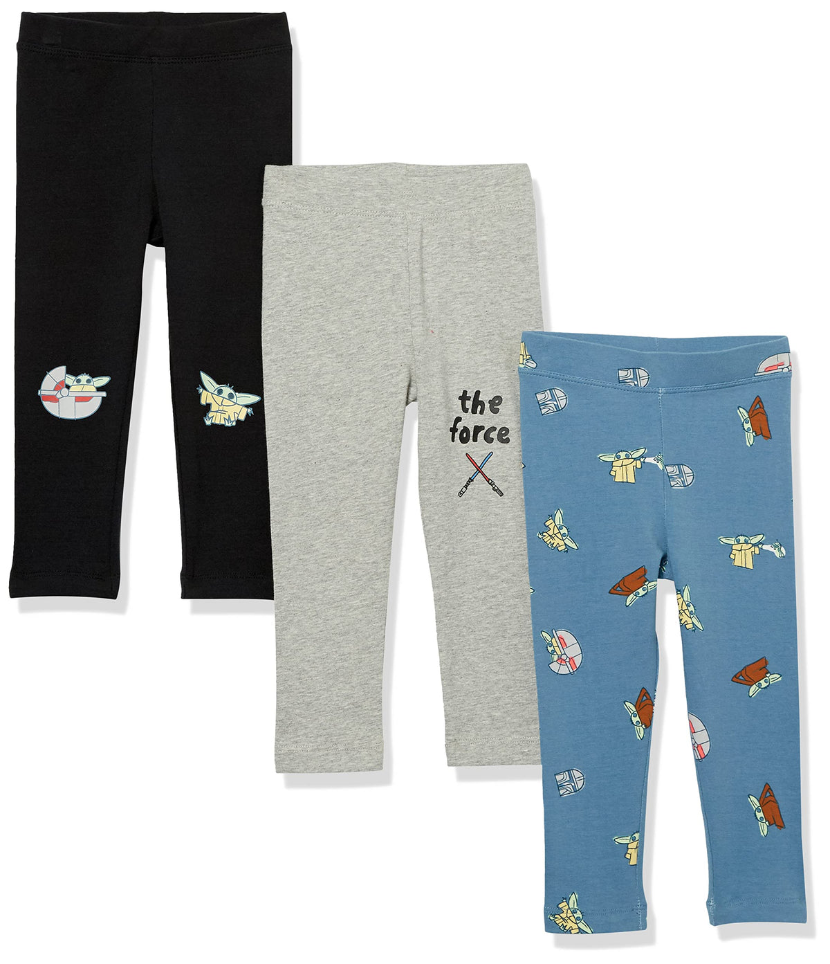 Amazon Essentials Disney | Marvel | Star Wars | Frozen | Princess Girls and Toddlers' Cotton Stretch Leggings, Multipacks