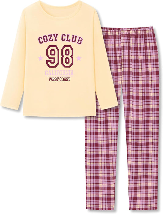 Topgal Girls Long Sleeve Pajamas, 2-Piece Top and Pants, Sizes 6-18