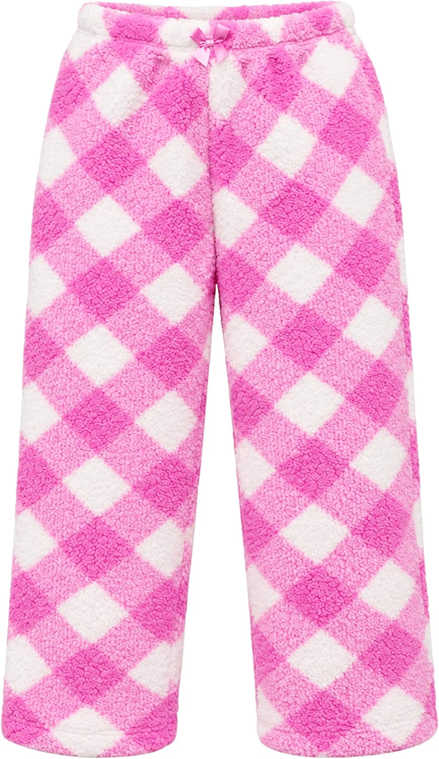 Just Love Girls' Plush Fleece Pajama Pants, Buffalo Plaid PJs