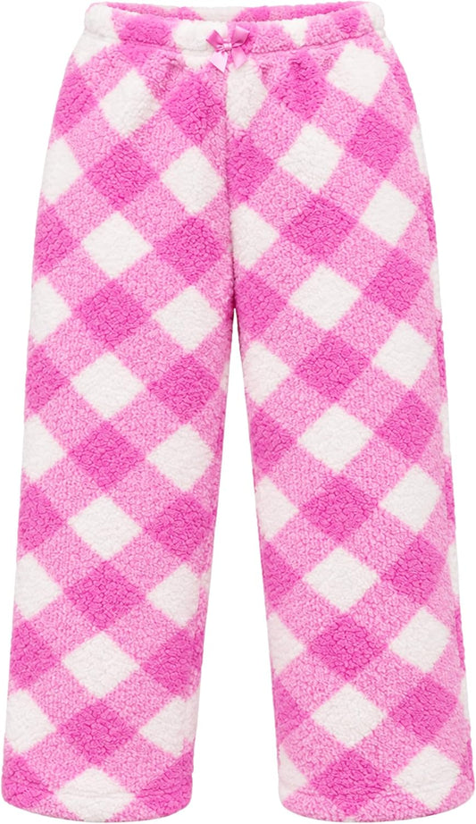 Just Love Girls' Plush Fleece Pajama Pants, Buffalo Plaid PJs
