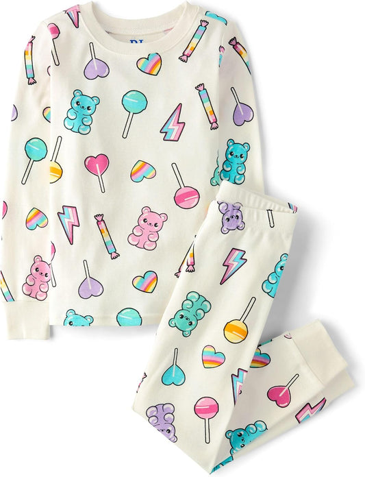 The Children's Place Girls' 100% Snug Fit Cotton Long Sleeve Top and Pants,2-piece Pajama Sets