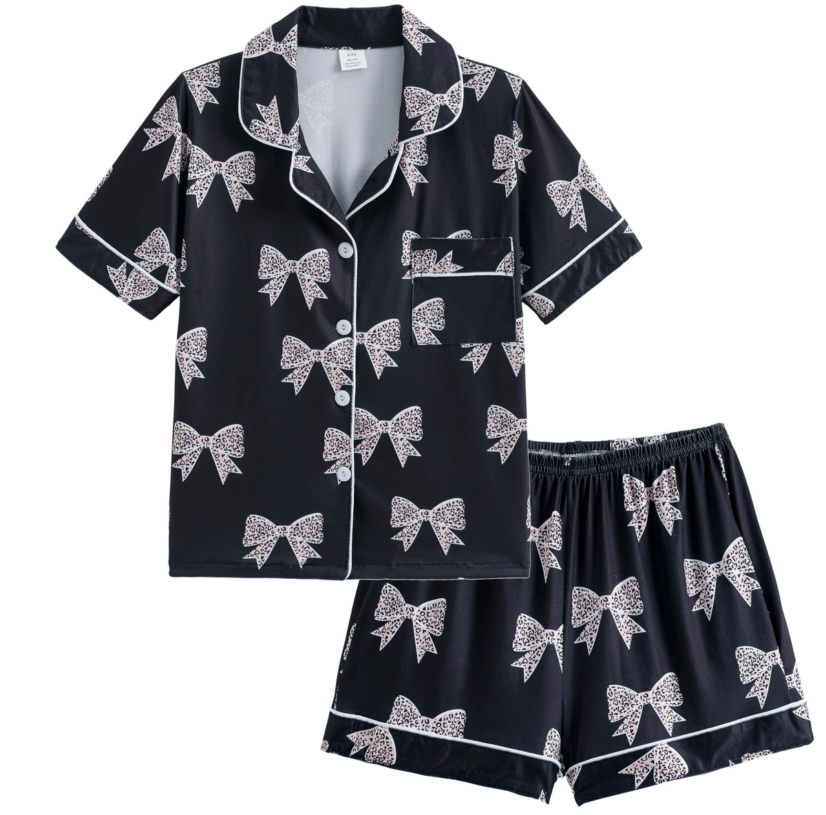 Hupohoi Big Girls Button Down Pajama Sets 2pcs Summer Cute Print Sleepwear