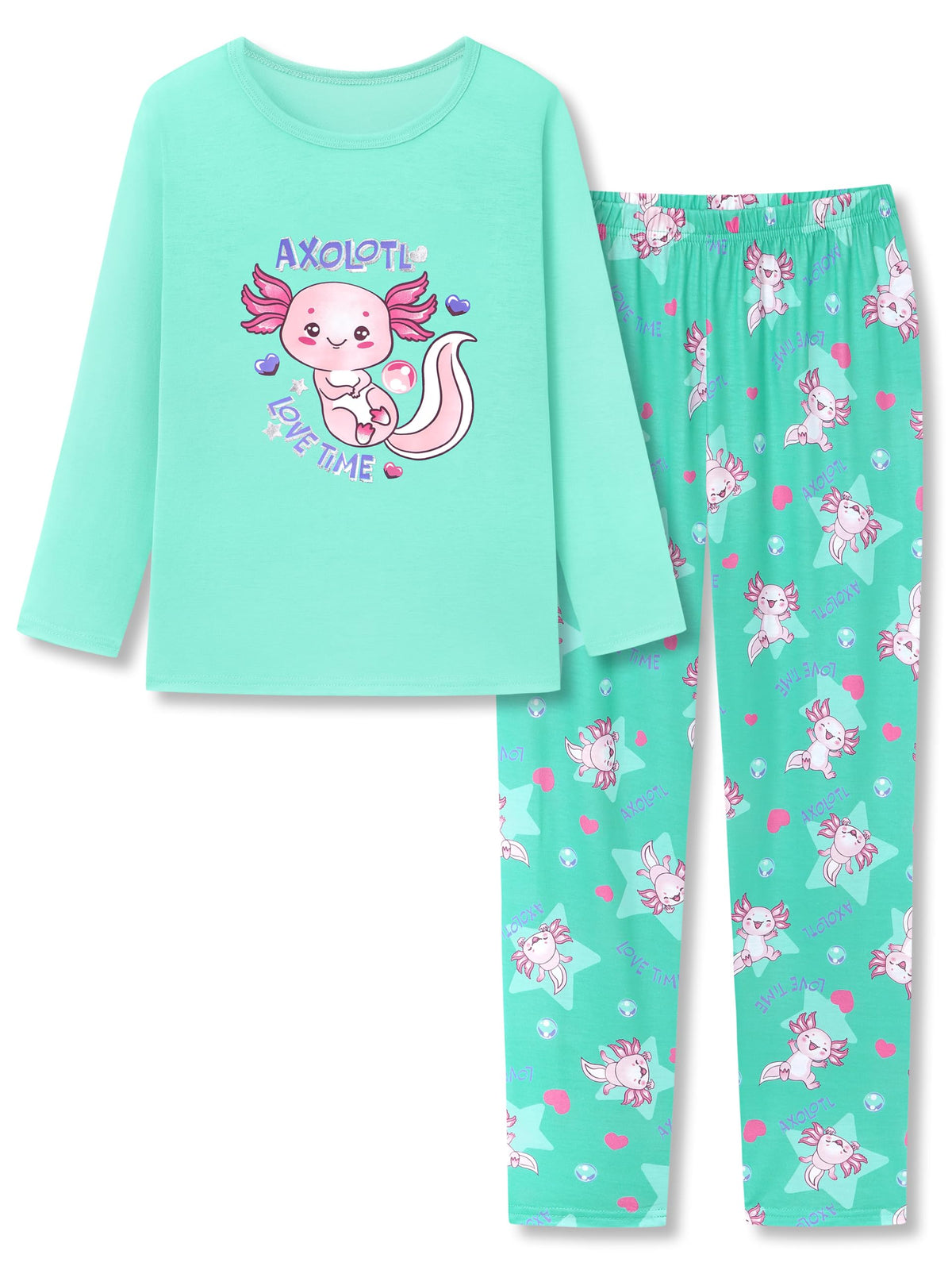 Topgal Girls Long Sleeve Pajamas, 2-Piece Top and Pants, Sizes 6-18