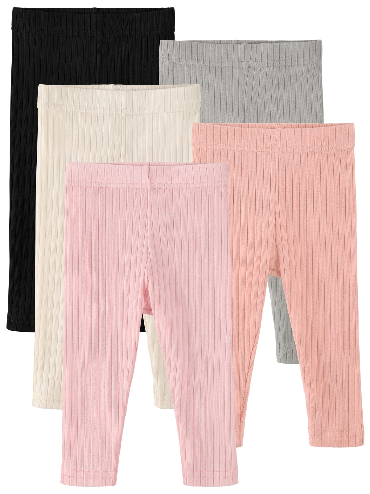 5 Pack Baby Girl Pants Infant Toddler Girl Leggings Ribbed Cotton Pants