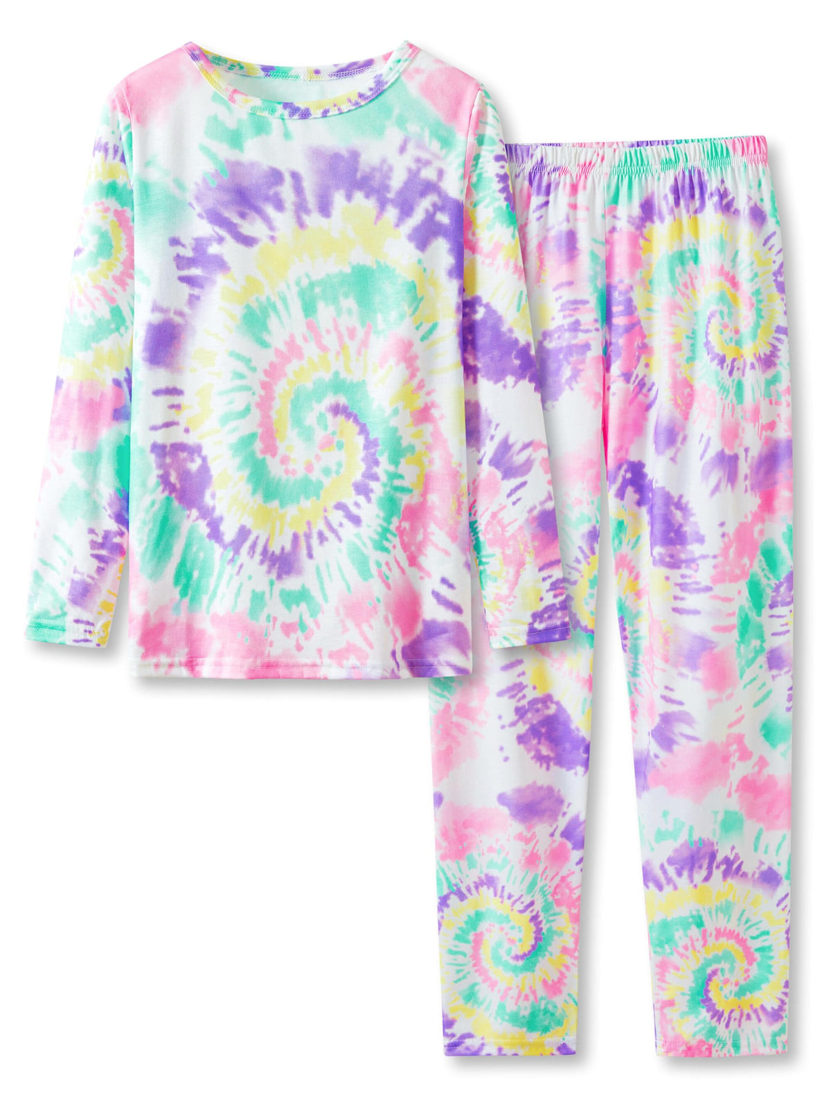 Tebbis Girls Long Sleeve Pants 2 Piece Trendy Print Pajama Set Size 6-18