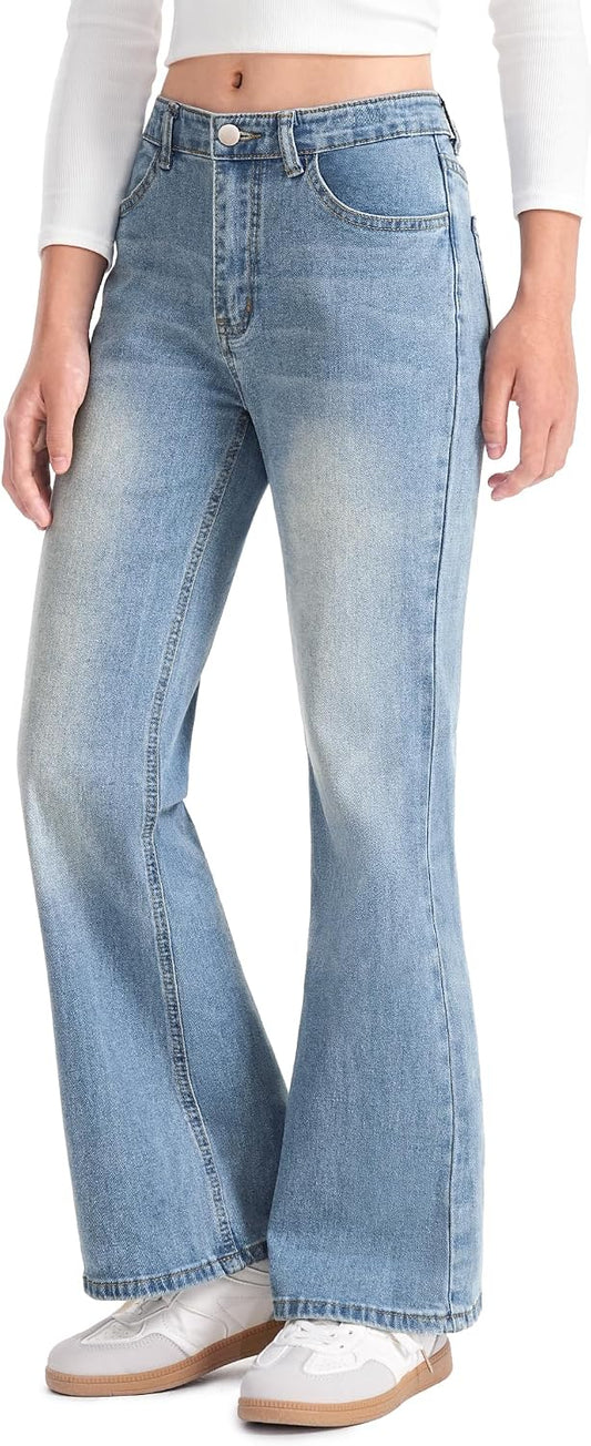 BOOPH Girls Flare Jeans Kids Denim Bell Bottom Pants for Teen Girls