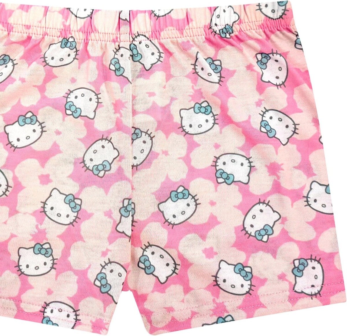 Hello Kitty Girls Pajama Set - 2 Piece Cozy Girls Pjs with Button Down Short Sleeve & Shorts For Kids - Official Product