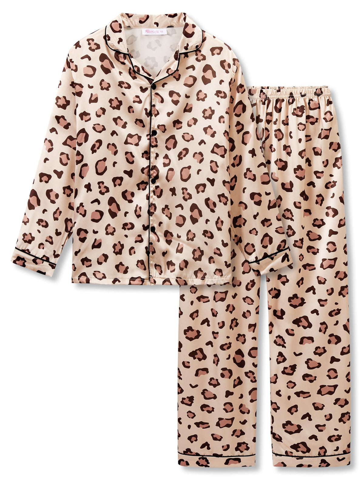Topgal Girls Pajama Set, Coat Style Button Front, Size 6-16