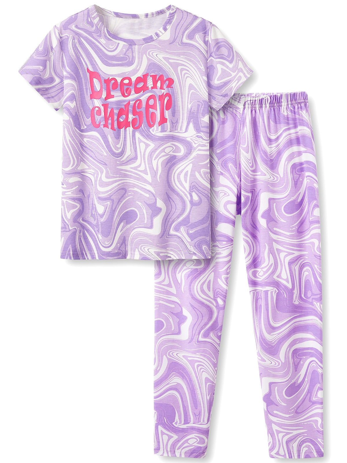 Beezizac Girls Cotton Blend Pajamas Cute Print Short Sleeve Set 4T-18