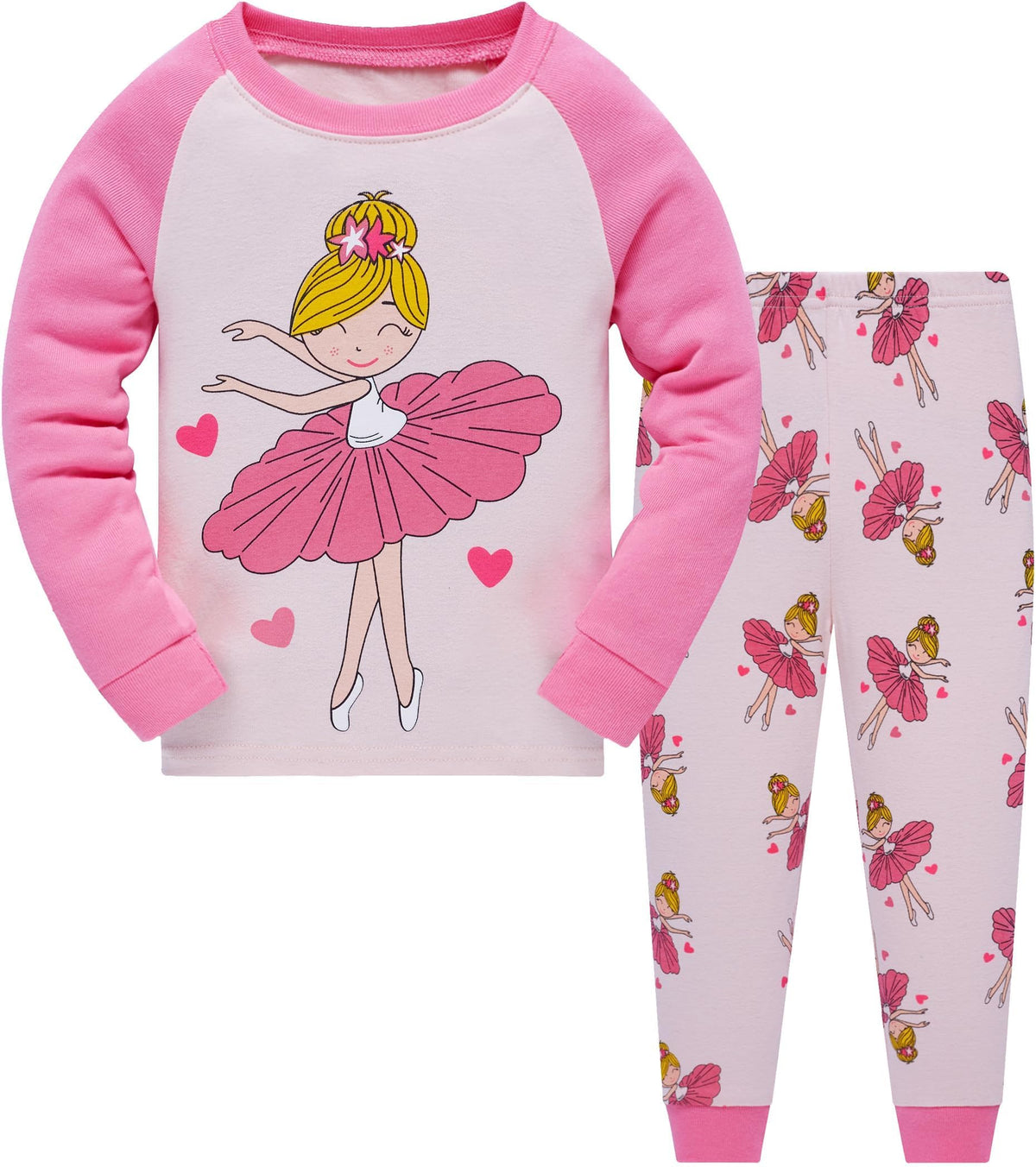Toddler Girls Pajamas Sets Girls 2 Piece 100%Cotton Winter Long Sleeve Pjs
