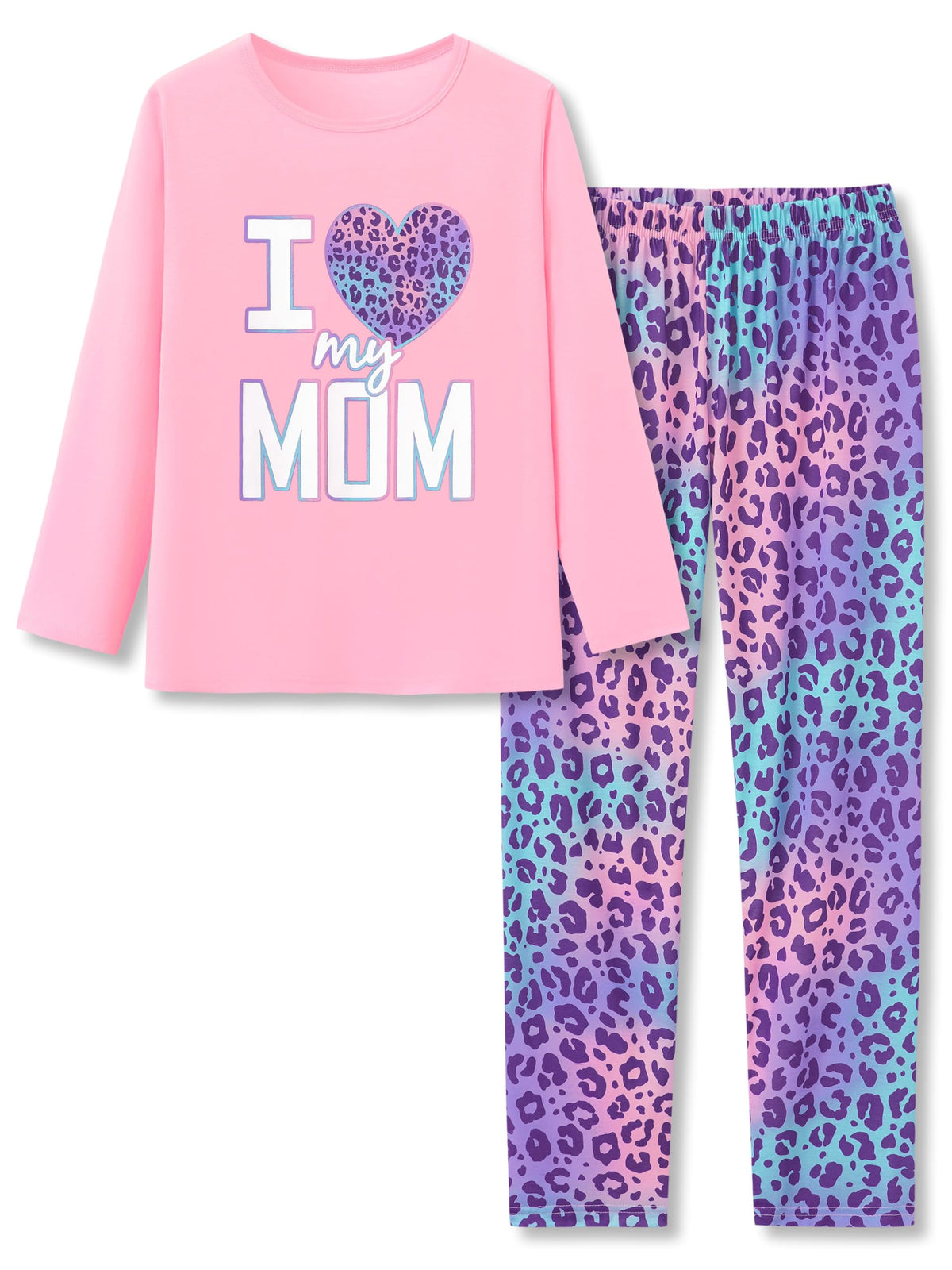 Tebbis Girls Long Sleeve Pants 2 Piece Trendy Print Pajama Set Size 6-18