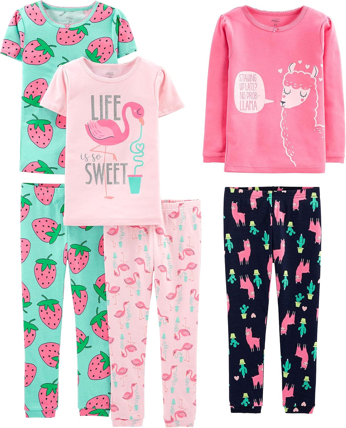 Simple Joys by Carter's Girls 6-piece Snug Fit Cotton Pajama Set