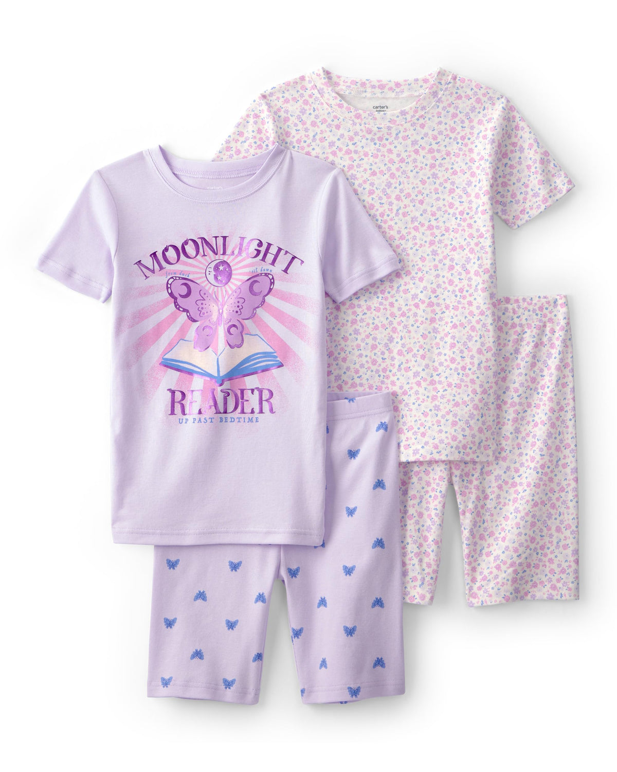 Carter's Girls' 4-piece Tight Fit Cotton Pajama Set