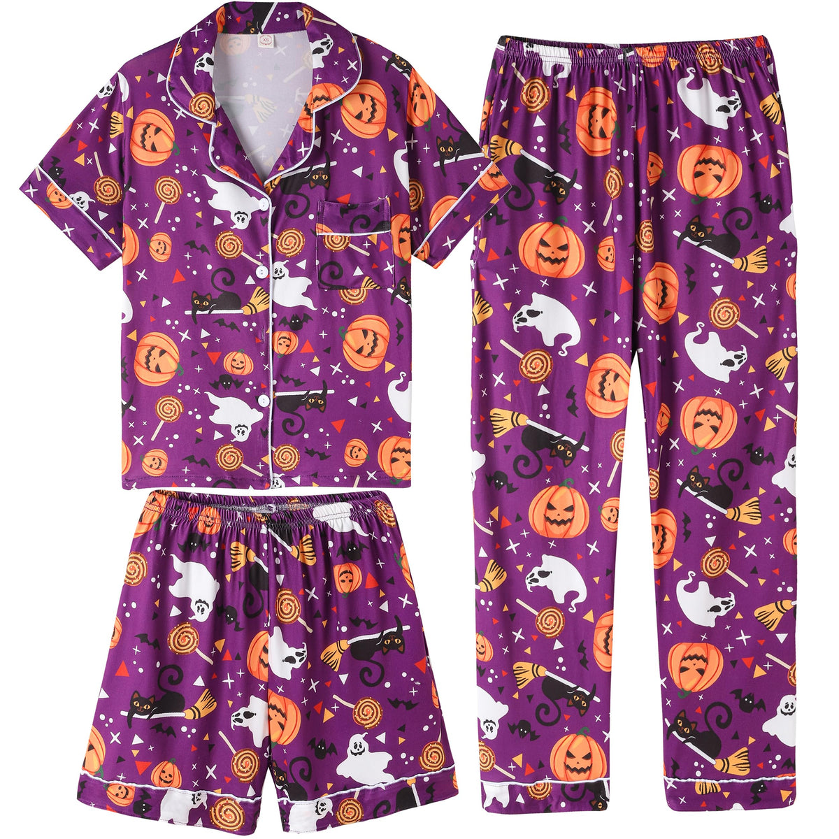 Vopmocld Girls Pajama Sets 3pcs Button Down Sleepwear For Teens 8-18 Years
