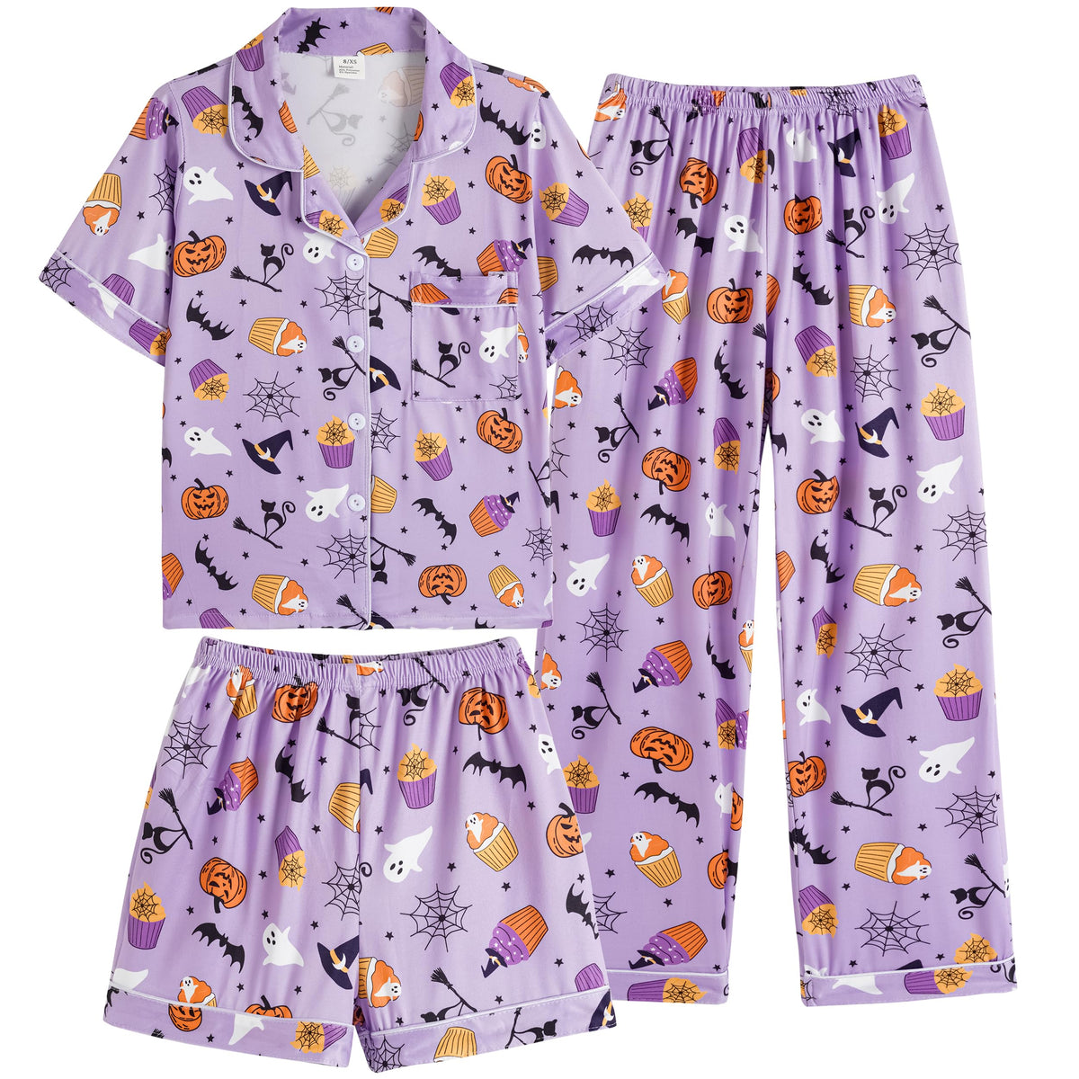 Vopmocld Girls Pajama Sets 3pcs Button Down Sleepwear For Teens 8-18 Years