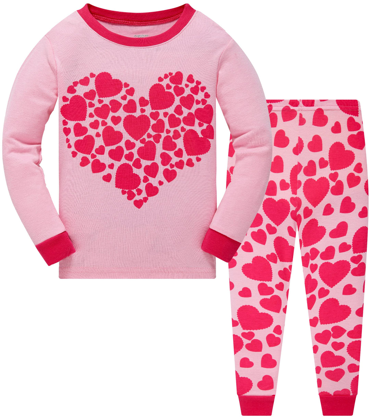 Popshion Little Girls Mermaid Pajamas 2 Piece Set 100% Cotton Sleepwear Toddler Clothes for Kids Baby Ladybug Style PJs