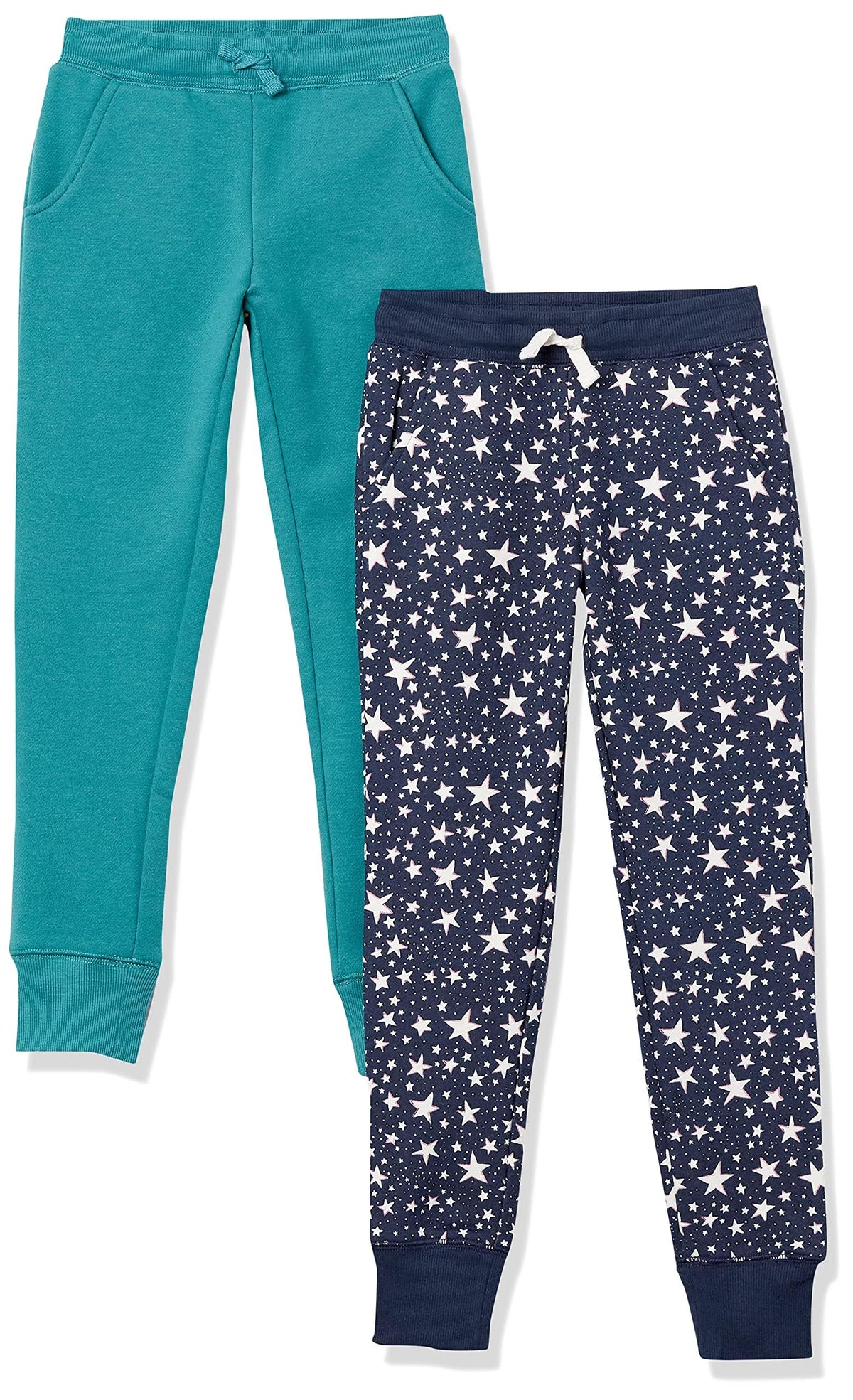Amazon Essentials Girls and Toddlers' Jogger Sweatpants with Elastic Waist and Drawstring, Multipacks