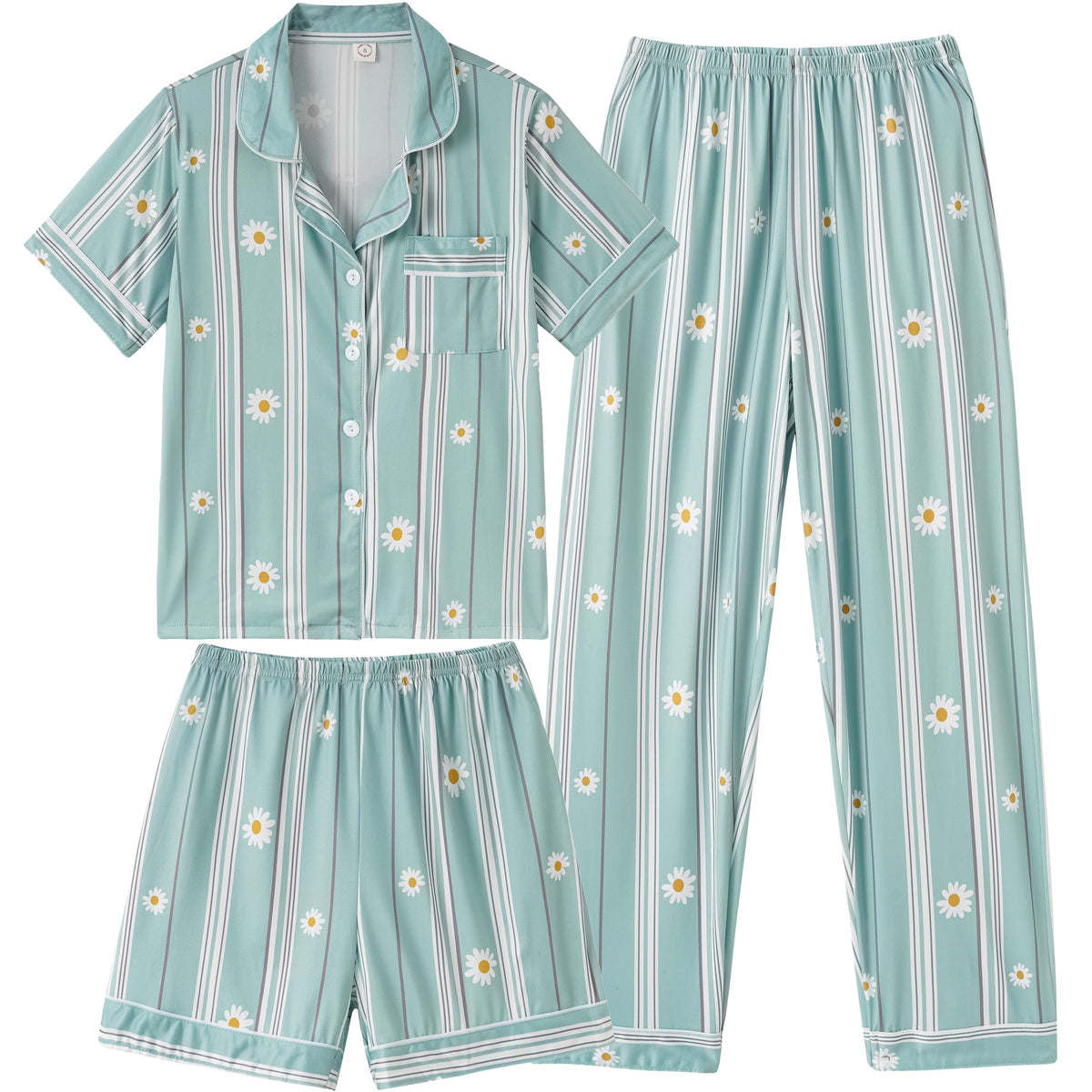 Vopmocld Girls Pajama Sets 3pcs Button Down Sleepwear For Teens 8-18 Years