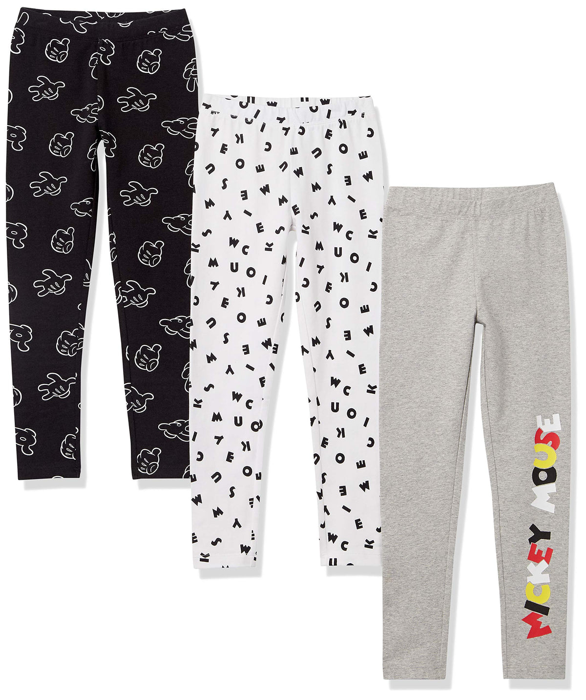 Amazon Essentials Disney | Marvel | Star Wars | Frozen | Princess Girls and Toddlers' Cotton Stretch Leggings, Multipacks