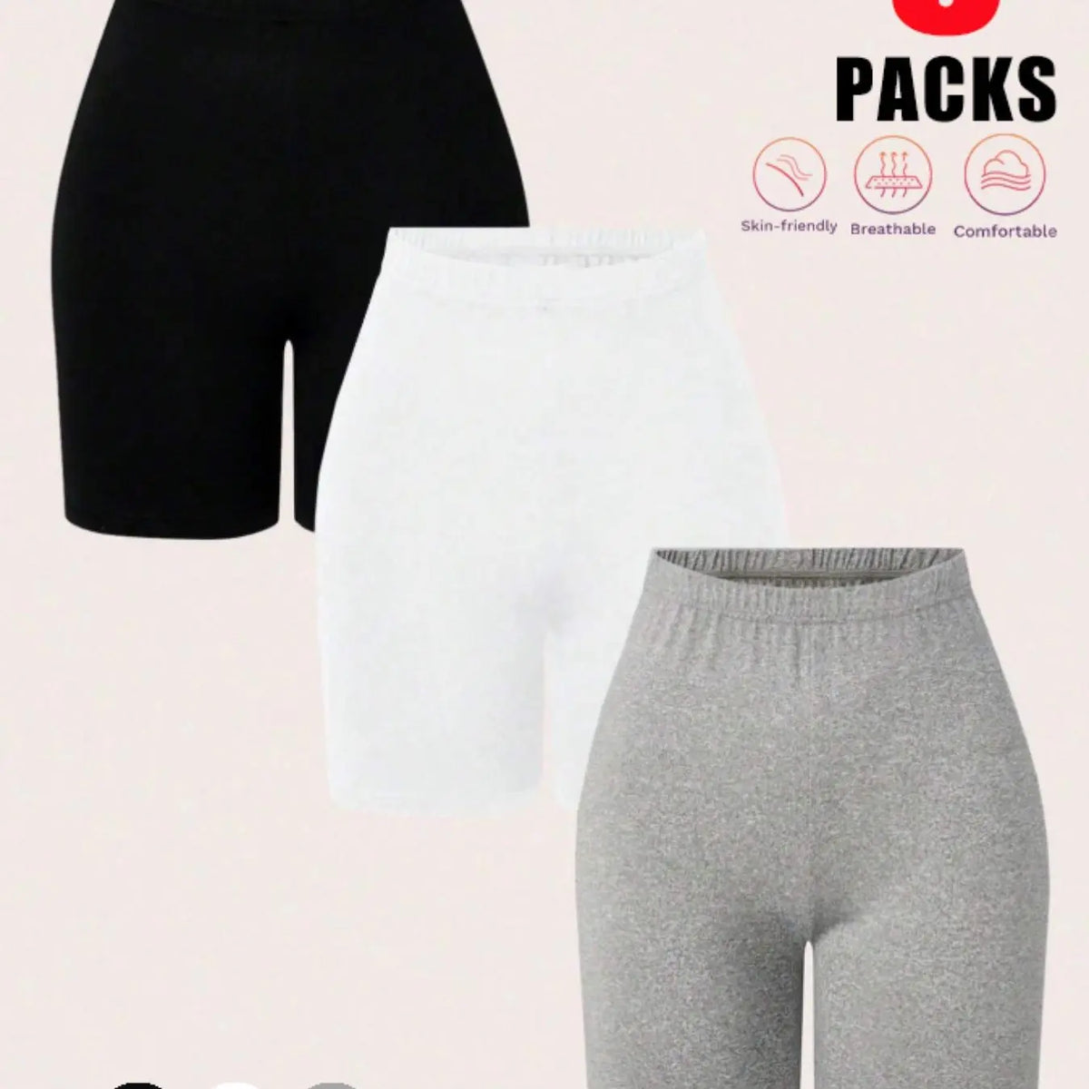 Women's Solid Color Ribbed Skinny Shorts, Casual Comfy Breathable Seamless Leggings for Daily Wear, Ladies Bottoms for Summer